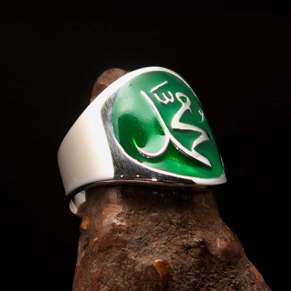 Muhammad ﷺ Ring – Green | Islamic Sterling Silver 925 Inspired by the Sunnah-2
